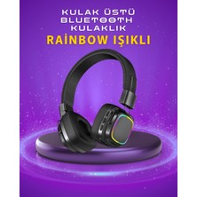 Mey Ithalat® Renkli Işık Efektli Bluetooth 5.3 Müzik Kulaklığı