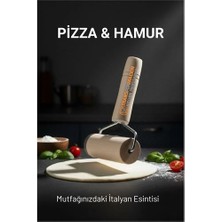 Mey Ithalat® Pizza Merdanesi - Profesyonel Ahşap Saplı  Hamur Açma Merdanesi -