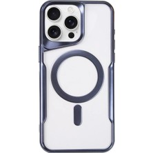 Mey Ithalat®   iPhone 15 Pro Kılıf Boyi Magsafe Silikon Kapak - Lacivert