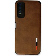 Mey Ithalat®  Vivo Y11S Kılıf Loop Deri Silikon - Kahverengi