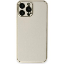 Mey Ithalat®   iPhone 13 Pro Kılıf Coco Deri Silikon Kapak - Beyaz