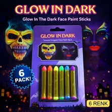 Svoria Store Mey Ithalat® Fosforlu Glow Parti Boyası 6’lı – Karanlıkta Parlayan Yüz Boyası