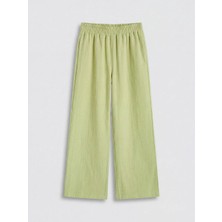 LC Waikiki Lcw Kids Yeşil Geniş Paça Kız Çocuk Pantolon