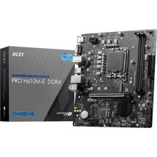 MSI Msı Pro H610M-E Ddr4 M2 Pcıe Nvme HDMI Pcıe 16X V4.0 1700P Matx