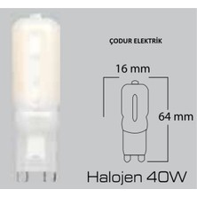 Osaka Light 5W = 40W Eşdeğer 3000 Kelvin Gün Işığı Sarı Işık Soft G9 Duylu 380 Lümen A+ Enerji LED Kapsul Ampul