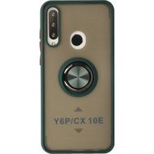 Mey Ithalat®  Huawei Y6P Kılıf Montreal Yüzüklü Silikon Kapak - Yeşil