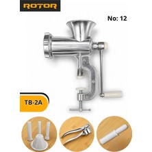 Rotor Elefant TB-2A Manuel Et Kıyma Makinesi (No 12) - Paslanmaz Çelik Bıçaklı ve Izgaralı