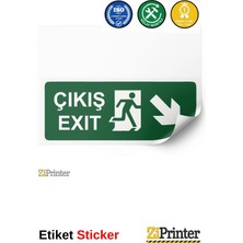 ZiPrinter Çıkış Exıt Isg Uyarı Levhası Etiket 15X21 cm