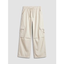 LC Waikiki Lcw Kids Bej Loose Fit Kız Çocuk Gabardin Kargo Pantolon