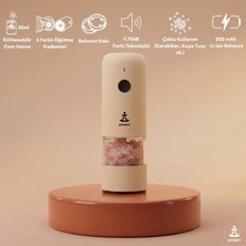 Pizen Windmill USB Şarjlı Otomatik Baharat Öğütücü LED Işıklı Ayarlanabilir Tuz Karabiber Değirmeni