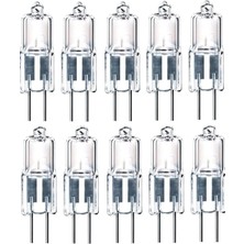 12V 20W 10'lu Paket G4 Duylu Şeffaf Cam Kapsül Ampul Sarı Işık (Dikkat! Trafo ile Çalışır)