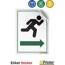 ZiPrinter Çıkış Exıt Isg Uyarı Levhası Etiket 15X21 cm
