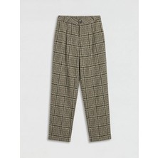 LC Waikiki Lcw Kids Gri Pileli Kız Çocuk Ekose Pantolon