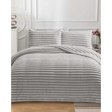 Lal Home Deco Serra Rabit Çift Kişilik Yatak Örtüsü Seti 230X250CM - Wellsoft 2 Yastıklı Lüks Yumuşak Dokulu - Gri