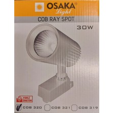 Osaka Light 30WATT 3000KELVIN Gün Işığı Sarı Işık Cob LED Beyaz Kasa 2700LÜMEN A Enerji Ray Spot Armatür