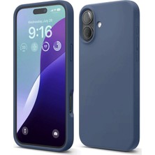 Mey Ithalat®   iPhone 16 Plus Kılıf Nano Içi Kadife Silikon - Lacivert