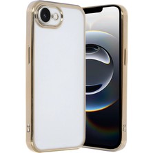 Mey Ithalat®   iPhone 16E Kılıf  Lensli Silikon - Gold