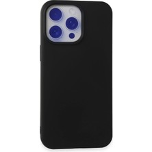 Mey Ithalat®   iPhone 15 Pro Max Kılıf Nano Içi Kadife Silikon - Siyah