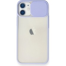 Mey Ithalat®   iPhone 11 Kılıf Palm Buzlu Kamera Sürgülü Silikon - Lila