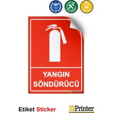 ZiPrinter Yangın Söndürücü Isg Uyarı Levhası Etiket 15X21 cm