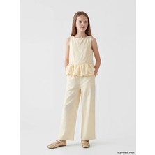 LC Waikiki Lcw Kids Bej Kız Çocuk Armürlü Pantolon