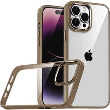 Mey Ithalat®   iPhone 15 Pro Max  Lensli Silikon - Çöl Titanyum