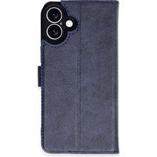 Mey Ithalat®   iPhone 16 Plus Kılıf Trend S Plus Kapaklı Kılıf - Lacivert