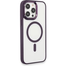 Mey Ithalat®   iPhone 15 Pro Max Kılıf Room Magneticsafe Silikon - Derin Mor