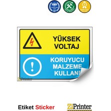 ZiPrinter Yüksek Voltaj Koruyucu Malzeme Kullan! Isg Uyarı Levhası Etiket 15X21 cm