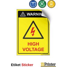 ZiPrinter Warnıng Hıgh Voltage Isg Uyarı Levhası Etiket 15X21 cm