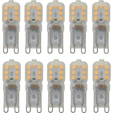 Osaka Light 10'lu 3W = 25W Eşdeğer 6500 Kelvin Beyaz Işık G9 Duylu Şeffaf 200 Lümen A Enerji LED Kapsul Ampul