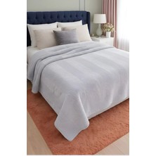 Lal Home Deco Line Wellsoft Çift Kişilik Jakarlı Battaniye Gri