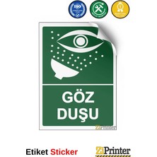 ZiPrinter Göz Duşu Isg Uyarı Levhası Etiket 15X21 cm