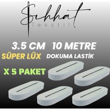 Sıhhat Dardokuma 3.5 cm 10 Metre Süper Lüx Lastik Beyaz-5 Paket- Don Lastik -Paça Lastik , Alez Lastik , Çok Amaçlı Lastik