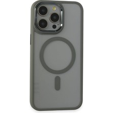 Mey Ithalat®   iPhone 15 Pro Max Kılıf Room Magneticsafe Silikon - Gri