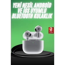 Mey Ithalat® Yeni Nesil Bluetooth Kulaklık Beyaz Çağrı Cevaplayabilen Kablosuz