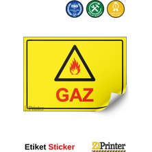 ZiPrinter Gaz Isg Uyarı Levhası Etiket 15X21 cm