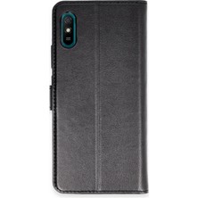 Mey Ithalat®   Redmi 9A Kılıf Trend S Plus Kapaklı Kılıf - Siyah