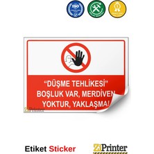 ZiPrinter Giyotin Makasında Görevliden Başkasının Çalışması Yasaktır Isg Uyarı Levhası Etiket 15X21 cm