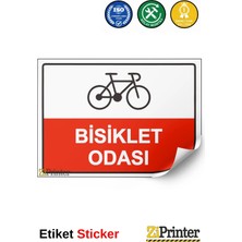 ZiPrinter Bisiklet Odası Isg Uyarı Levhası Etiket 15X21 cm