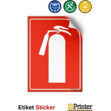 ZiPrinter Yangın Söndürücü Isg Uyarı Levhası Etiket 15X21 cm