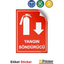 ZiPrinter Yangın Söndürücü Isg Uyarı Levhası Etiket 15X21 cm