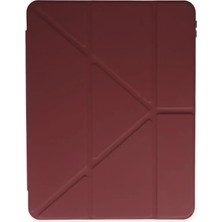 Mey Ithalat®  Samsung Galaxy X200 Tab A8 10.5 Kılıf Kalemlikli Mars Tablet Kılıfı - Mürdüm