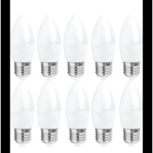 Osaka Light 10'lu 9W = 70W Eşdeğer 6500 Kelvin Beyaz Işık E27 Kalın Duylu LED Mum Buji Ampul 810 Lümen E Enerji
