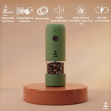 Pizen Windmill USB Şarjlı Otomatik Baharat Öğütücü LED Işıklı Ayarlanabilir Tuz Karabiber Değirmeni