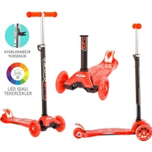 Svoria Store Mey Ithalat® Torutoys Kırmızı Twist Işıklı Scooter Kırmızı