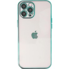 Mey Ithalat®   iPhone 12 Pro Kılıf  Lensli Silikon - Yeşil