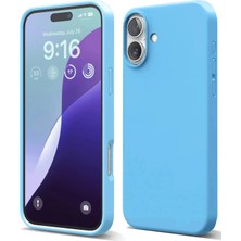 Mey Ithalat®   iPhone 16 Plus Kılıf Nano Içi Kadife Silikon - Mavi