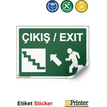 ZiPrinter Çıkış / Exıt Isg Uyarı Levhası Etiket 15X21 cm