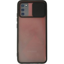 Mey Ithalat®  Samsung Galaxy A02S Kılıf Palm Buzlu Kamera Sürgülü Silikon - Siyah